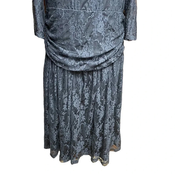 Kiyonna Black Nude‎ Lace Ruched Luna Dress Plus Size 2X - Picture 9 of 12